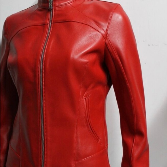 Red and Black Leather jacket - Picture 6 of 6